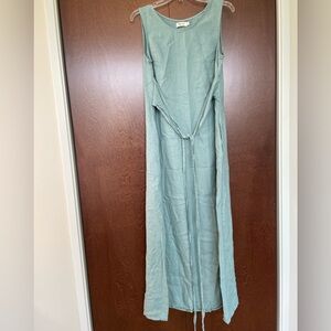 Magic Linen Teal Blue Maxi Dress
